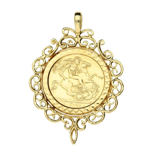 9ct Yellow Gold St George Coin Pendant