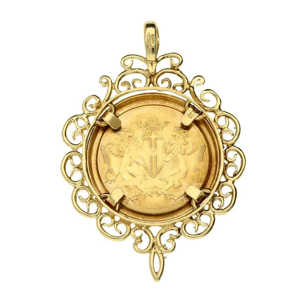 9ct Yellow Gold St George Coin Pendant