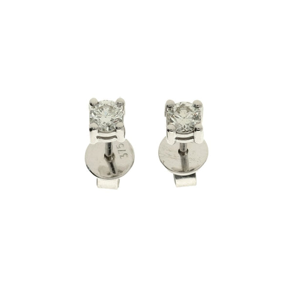 9ct White Gold Diamond Stud Earrings