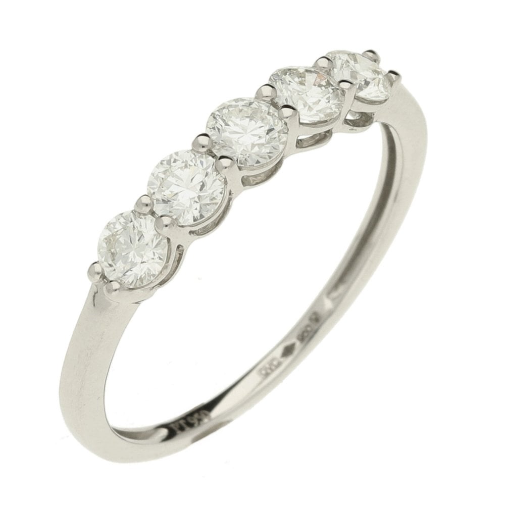 Platinum 5 Stone Diamond Ring