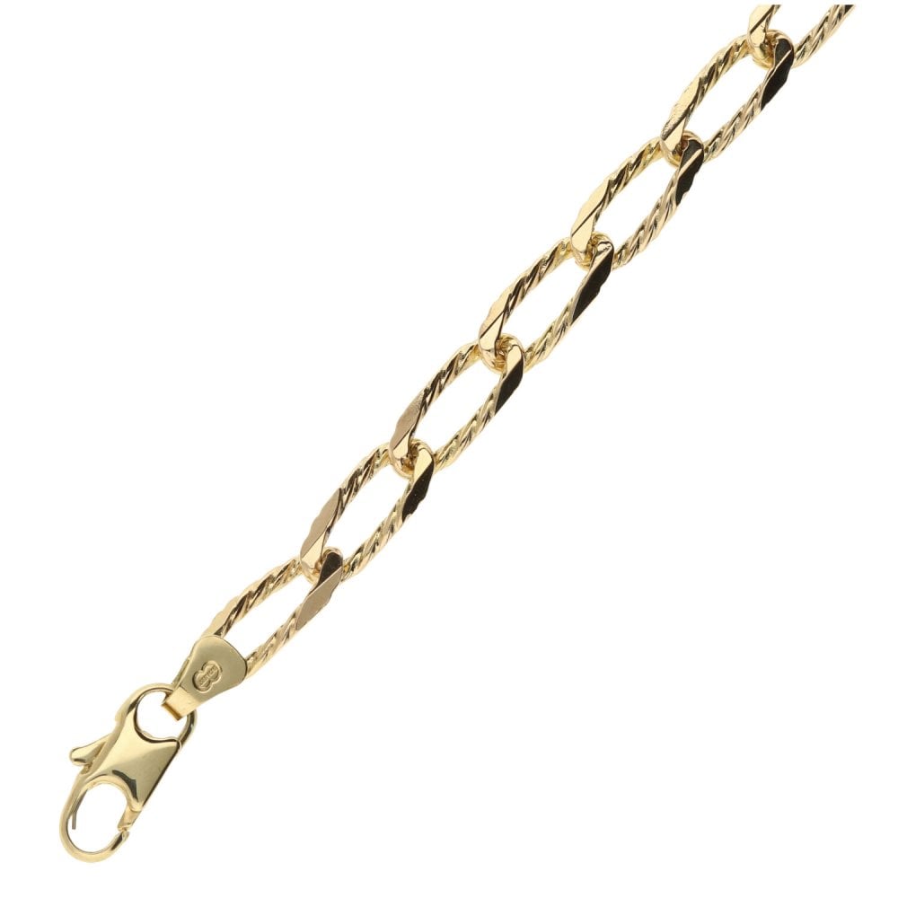 9ct Yellow Gold Ladies Fancy Bracelet- 7.5"