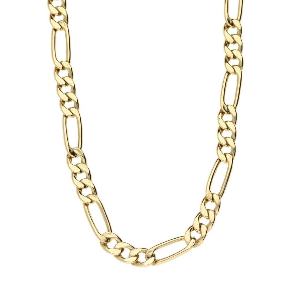 9ct Yellow Gold Hollow Figaro Chain - 16" - 6.7g