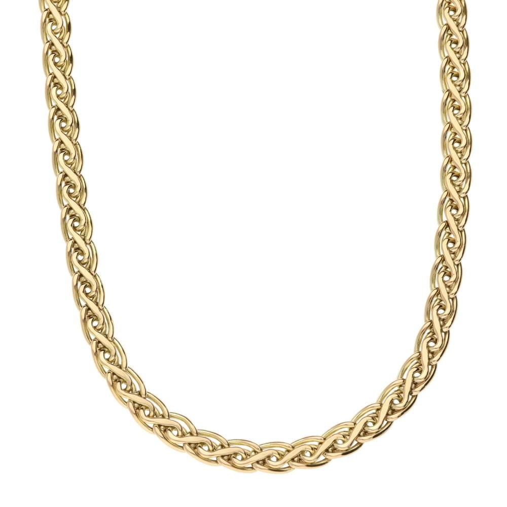 9ct Yellow Gold Ladies Fancy Link Chain -17"