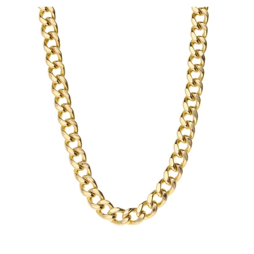 9ct Yellow Gold Gents Hollow Curb Chain -20"