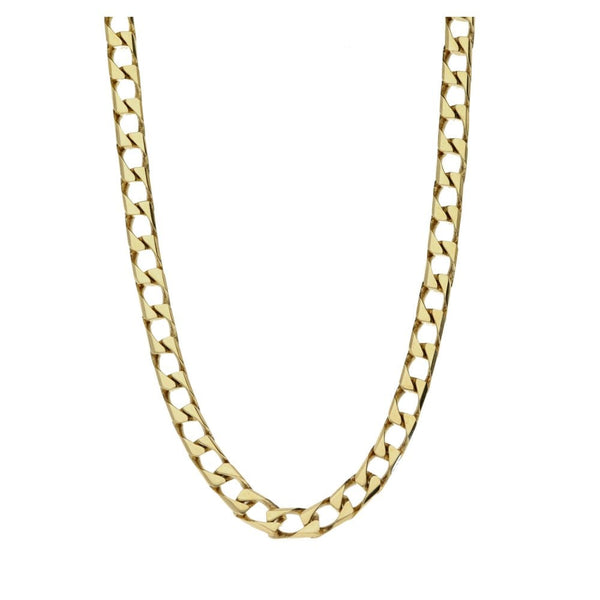 9ct Yellow Gold Gents Square Curb Chain- 20"