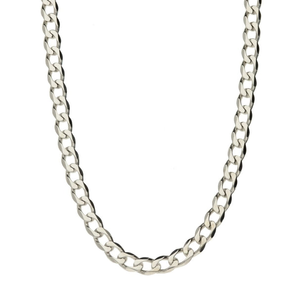 9ct White Gold Gents Curb Chain -22"