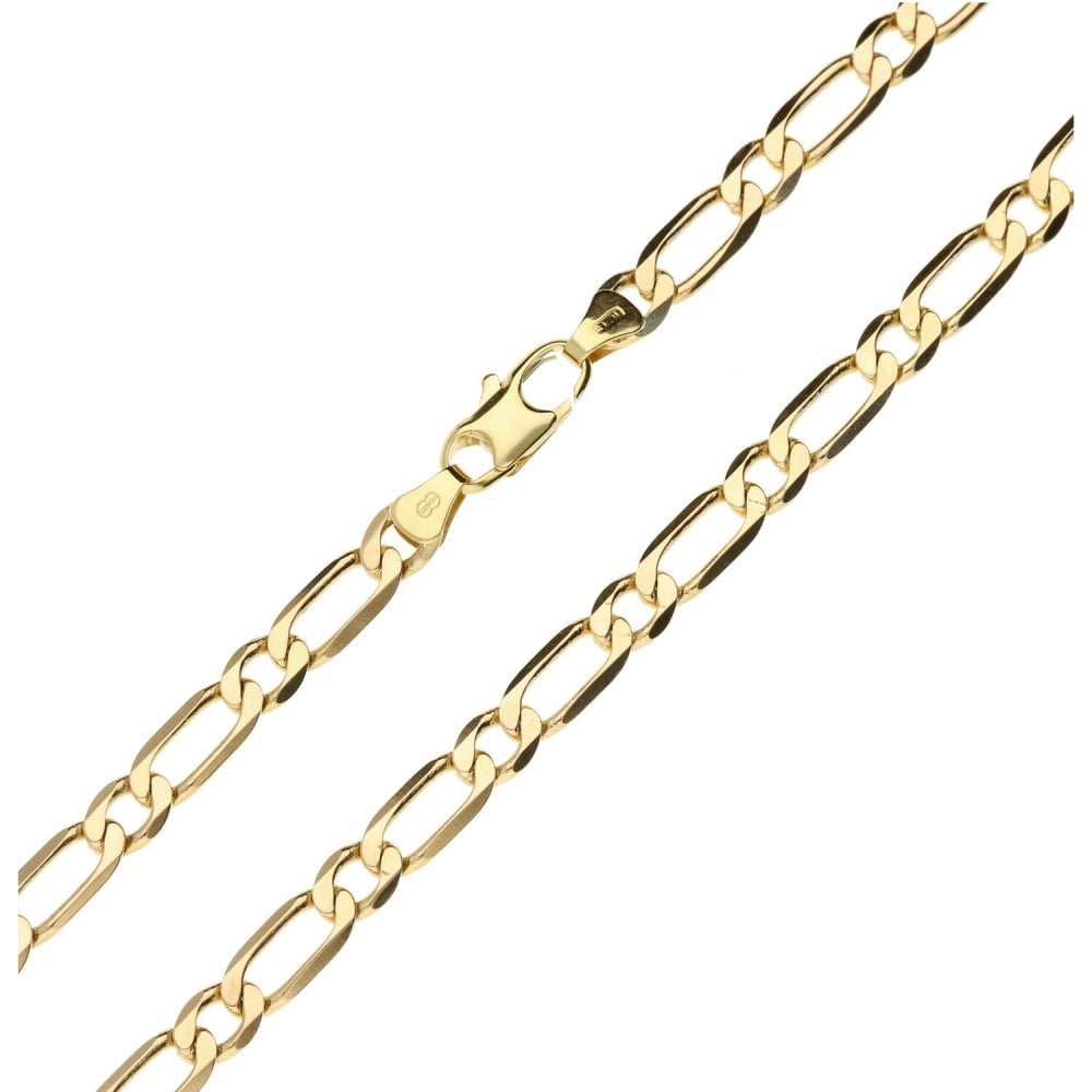 9ct Rose Gold Gents Figaro Chain -24"