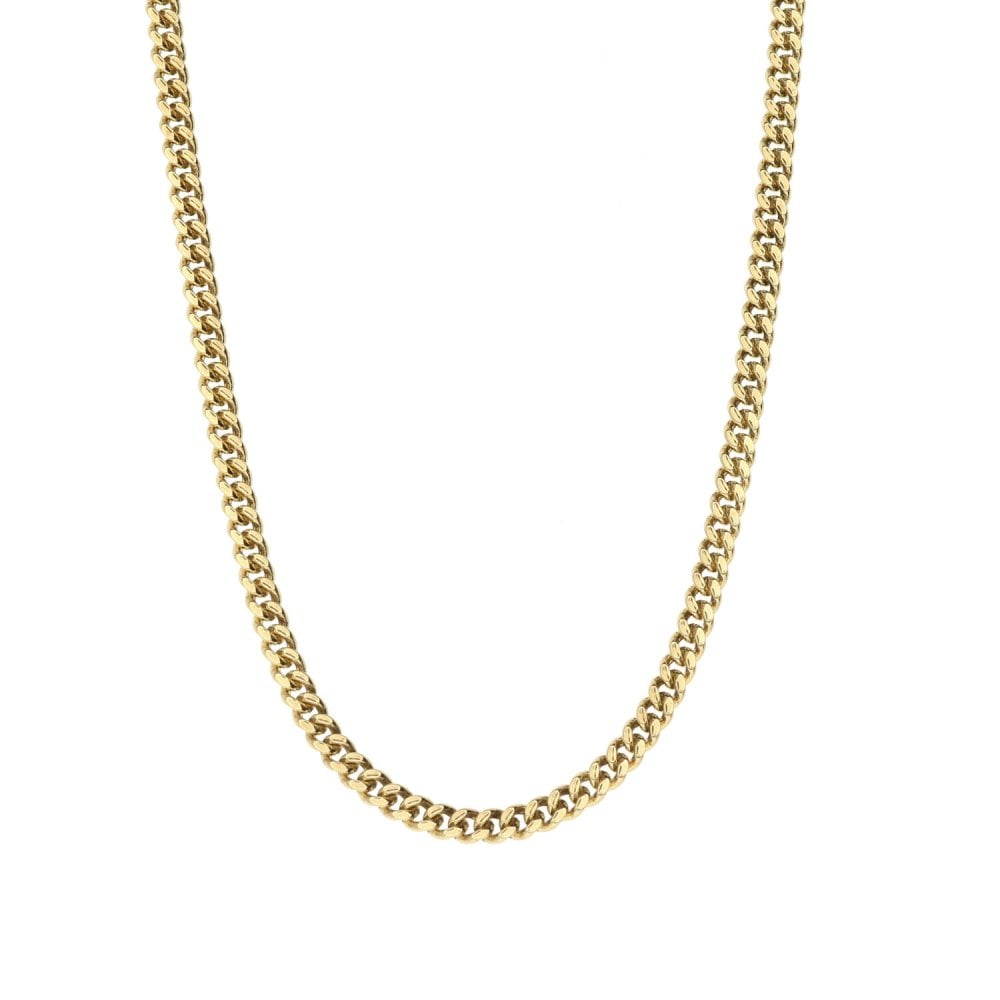 9ct Yellow Gold Gents Curb Chain -22"