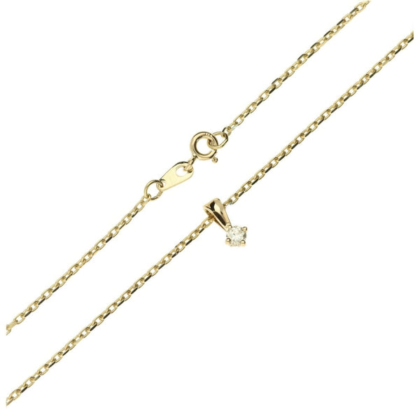 9ct Yellow Gold Diamond Pendant & Necklace