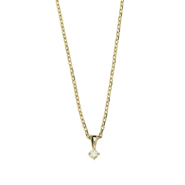 9ct Yellow Gold Diamond Pendant & Necklace