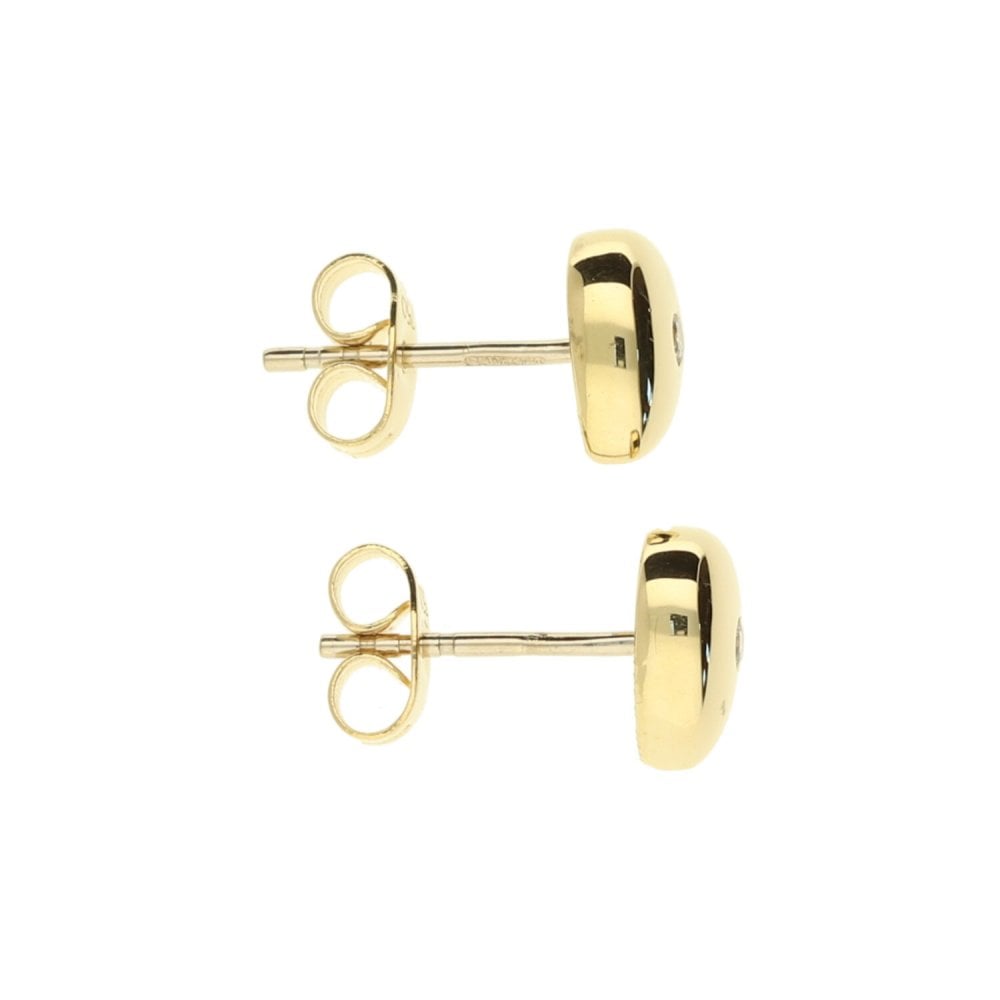 18ct Yellow Gold Diamond Stud Earrings - 1.8g
