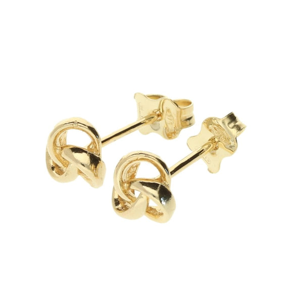 9ct Yellow Gold Knot Stud Earrings - 1.2g