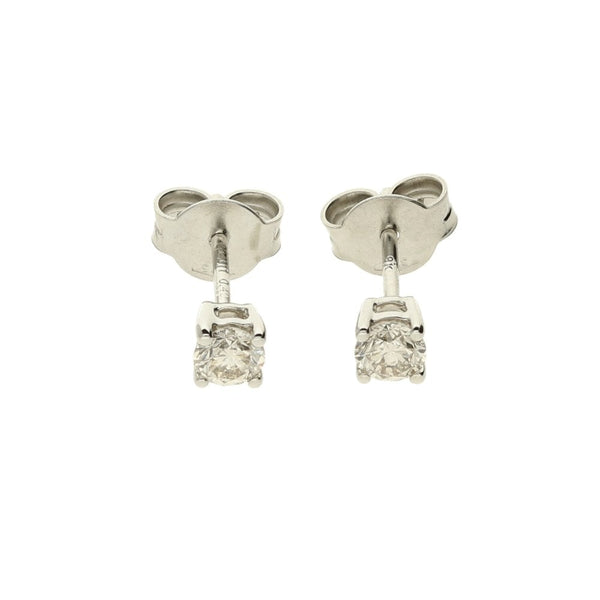9ct White Gold Ladies Diamond Stud Earrings