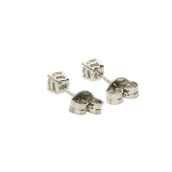 9ct White Gold Ladies Diamond Stud Earrings