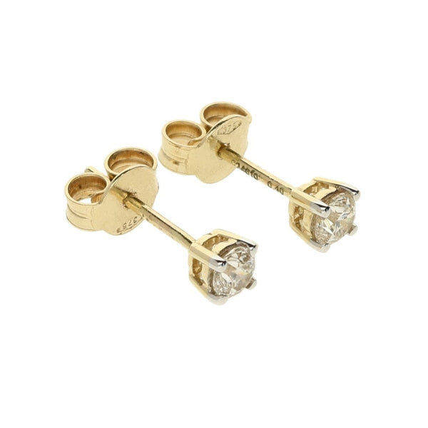 9ct Yellow Gold Diamond Stud Earrings