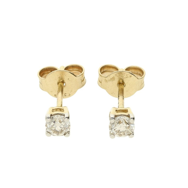 9ct Yellow Gold Diamond Stud Earrings