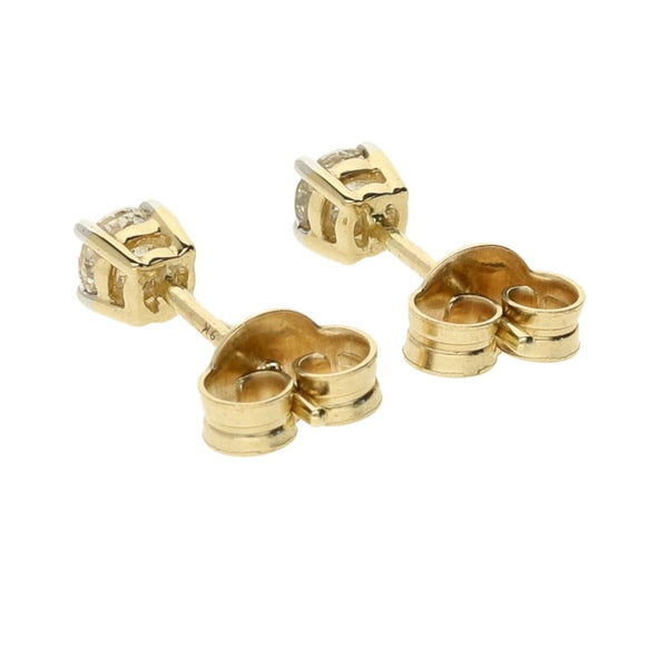 9ct Yellow Gold Diamond Stud Earrings