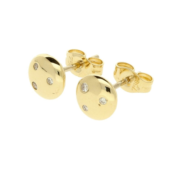18ct Yellow Gold Diamond Stud Earrings