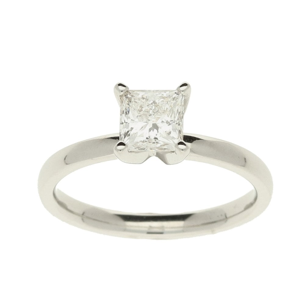 Platinum Diamond Solitaire Ring -Size K