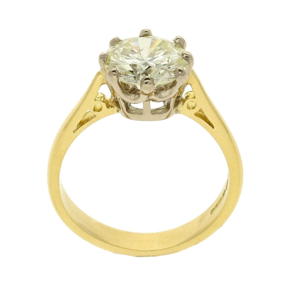 18ct Yellow Gold Diamond Solitaire Ladies Ring - Size K - 4.1g