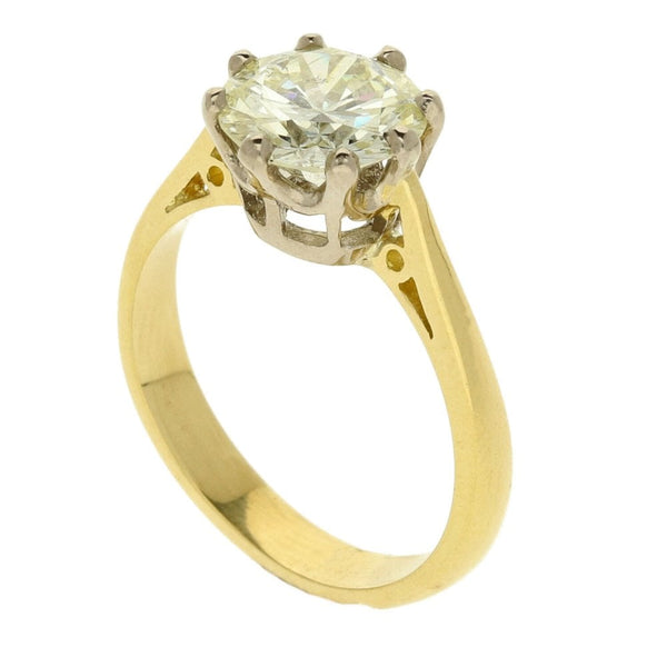 18ct Yellow Gold Diamond Solitaire Ladies Ring - Size K - 4.1g