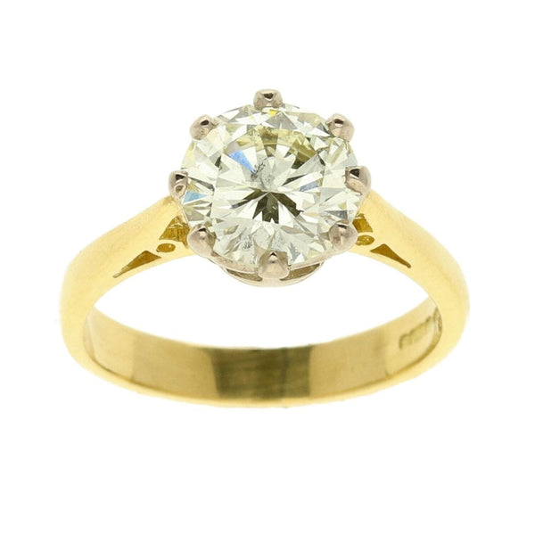 18ct Yellow Gold Diamond Solitaire Ladies Ring - Size K - 4.1g
