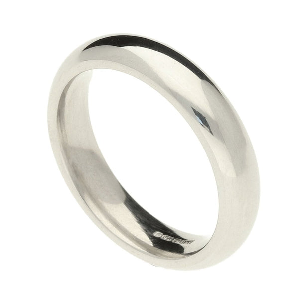 18ct White Gold Ladies Court Wedding Ring - Size K