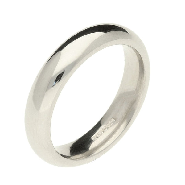 18ct White Gold Ladies Court Wedding Ring - Size K