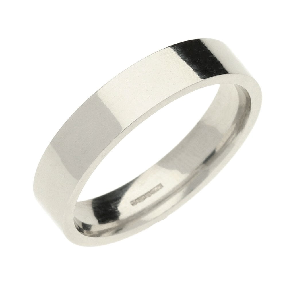 Mens Platinum 5mm Heavy Flat Wedding Band 12.4g - Size X