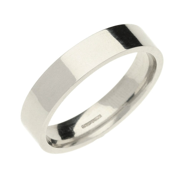 Mens Platinum 5mm Heavy Flat Wedding Band 12.4g - Size X