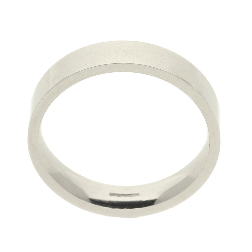 Mens Platinum 5mm Heavy Flat Wedding Band 12.4g - Size X