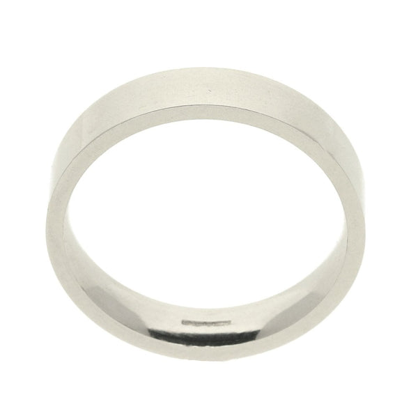 Mens Platinum 5mm Heavy Flat Wedding Band 12.4g - Size X
