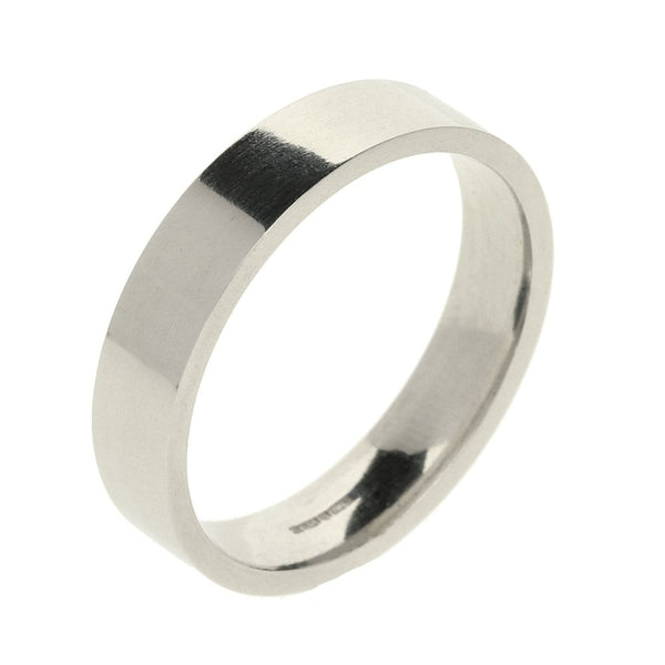 Mens Platinum 5mm Heavy Flat Wedding Band 12.4g - Size X