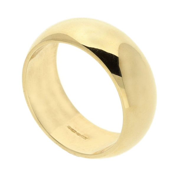 9ct Yellow Gold 8mm D-Shape Wedding Ring - Size Q - 9.3g