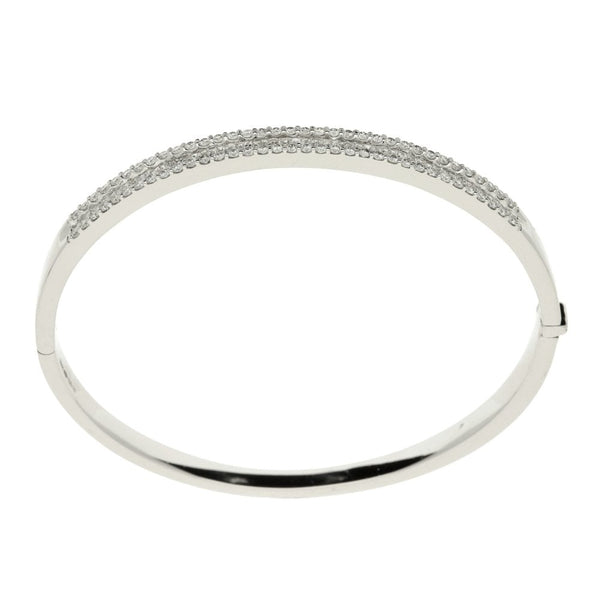 18ct White Gold Fancy Diamond Bangle - 1.92ct - 24.3g