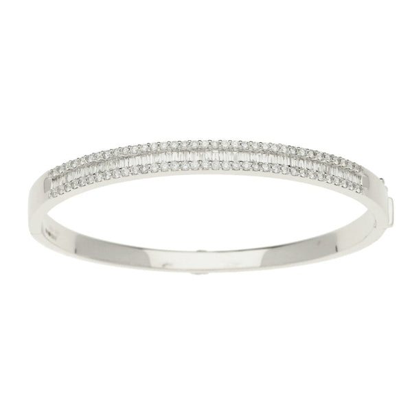 18ct White Gold Fancy Diamond Bangle - 1.92ct - 24.3g
