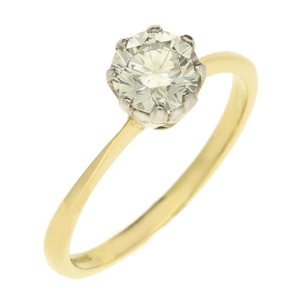 18ct Yellow Gold Diamond Engagement Ring - Size M