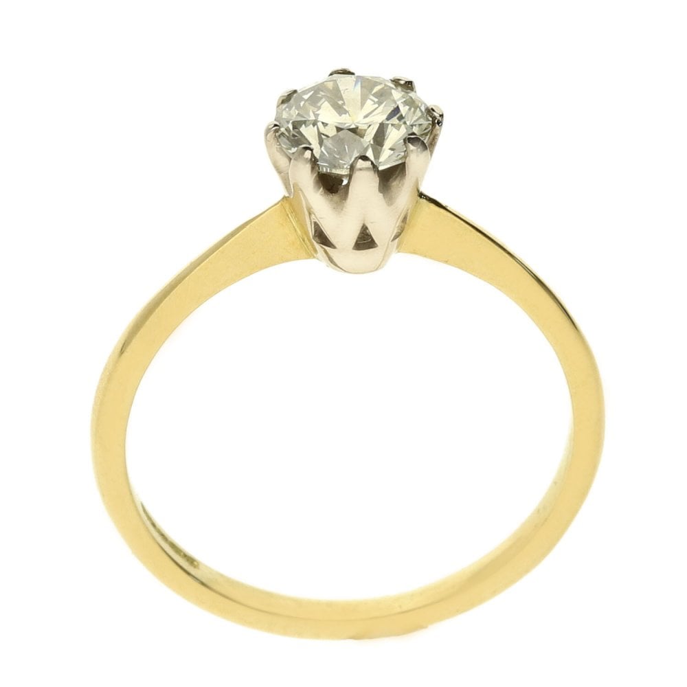 18ct Yellow Gold Diamond Engagement Ring - Size M
