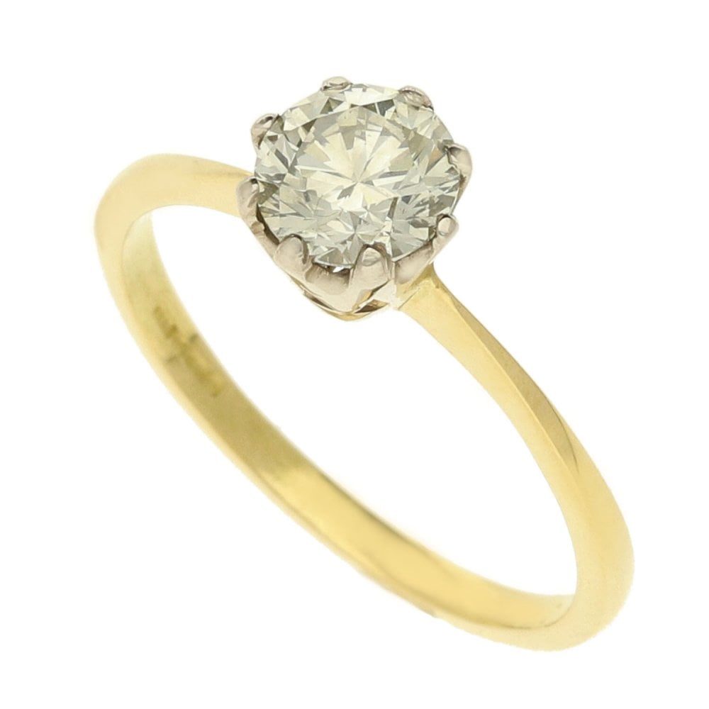 18ct Yellow Gold Diamond Engagement Ring - Size M