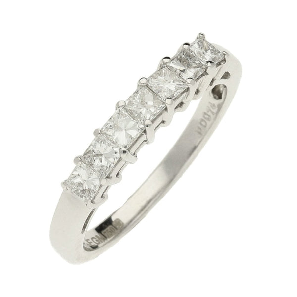 18ct White Gold 7 Stone Diamond Ring - Size N