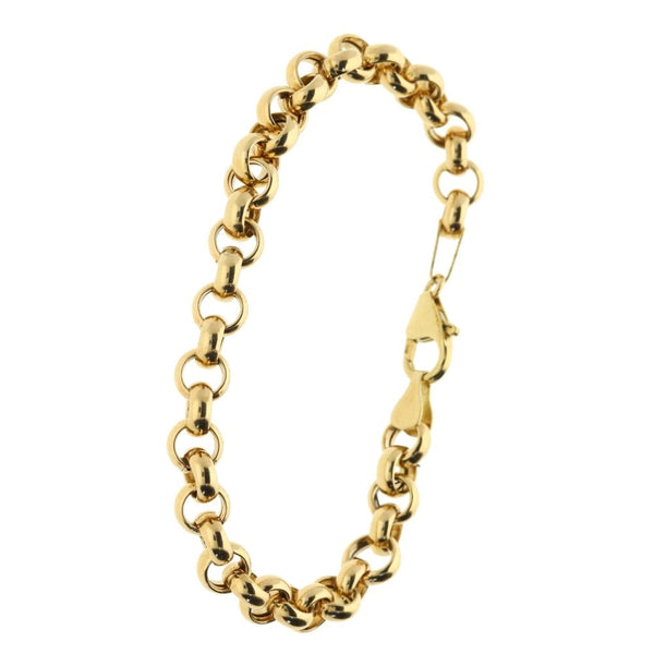 9ct Yellow Gold Hollow Belcher Bracelet - 7 inches