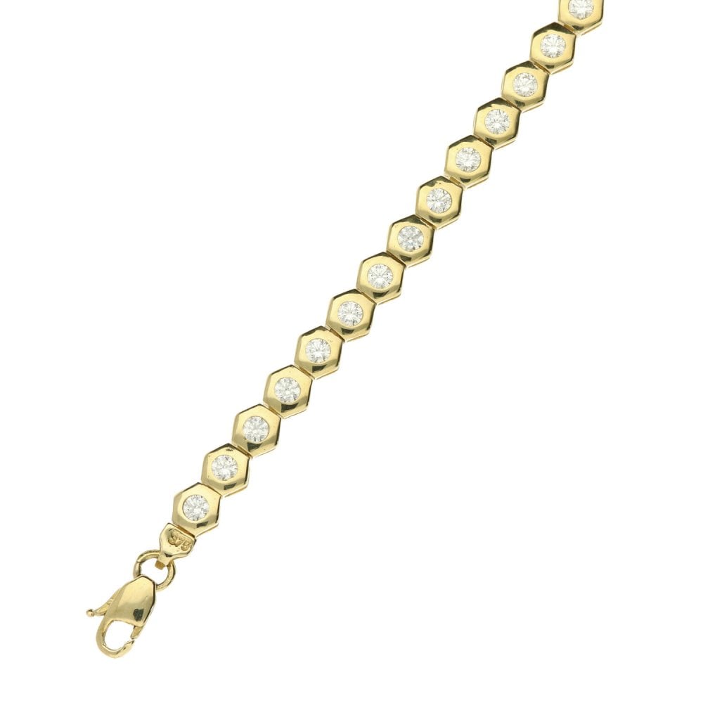 9ct Yellow Gold Tennis Bracelet - 7.5 inches