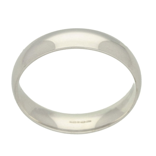 9ct White Gold 5mm Court Shape Wedding Ring - Size Y - 5.4g