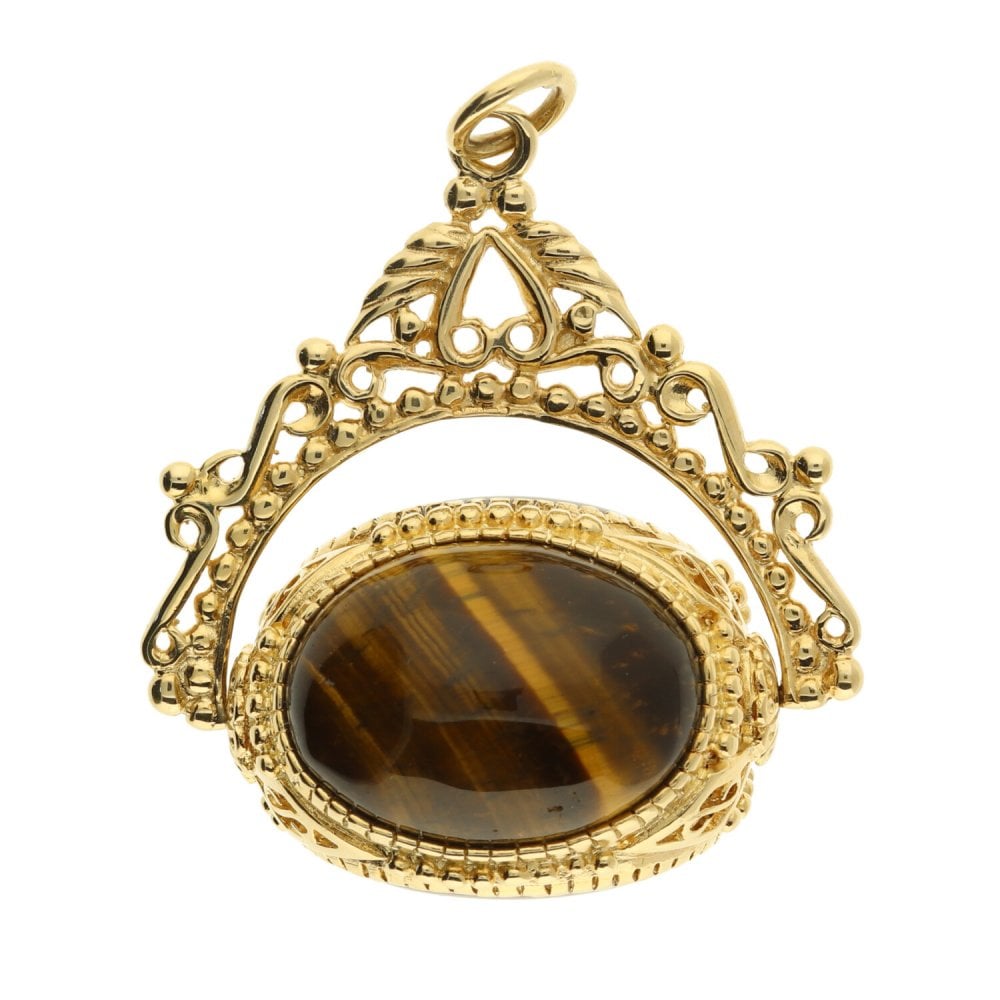 9ct Yellow Gold Rotating 3 Stone Fob Charm