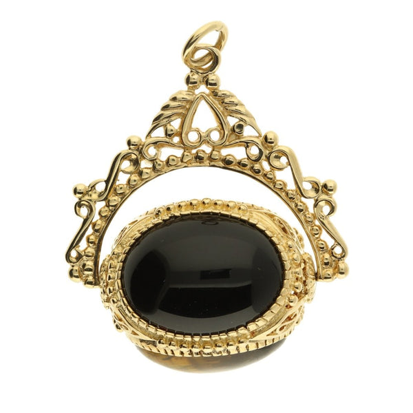 9ct Yellow Gold Rotating 3 Stone Fob Charm