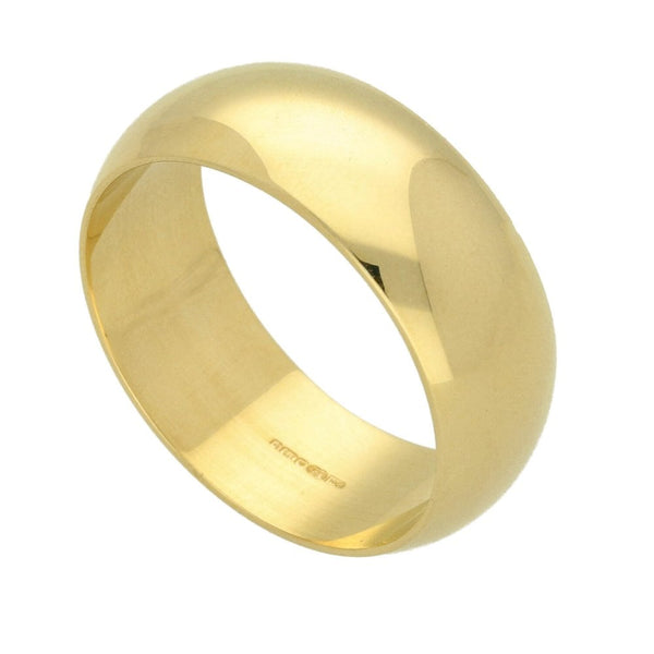 Mens 9ct Yellow Gold D-Shape Gents Wedding Ring - 7.4g