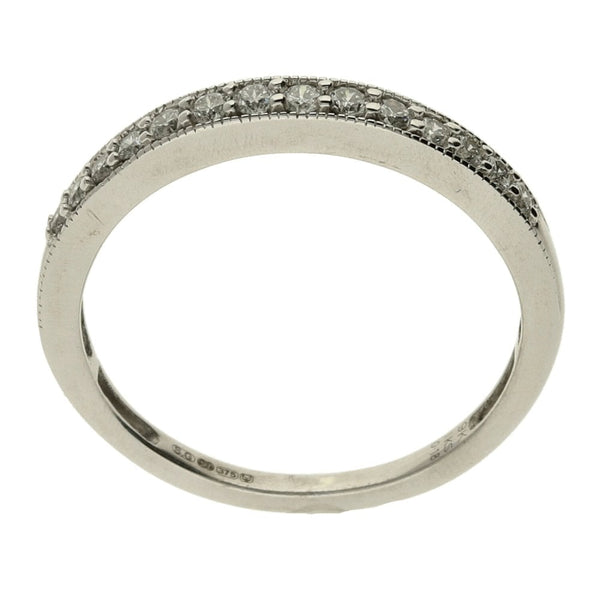 9ct White Gold Diamond Half Eternity Ring - Size M½ - 0.18ct