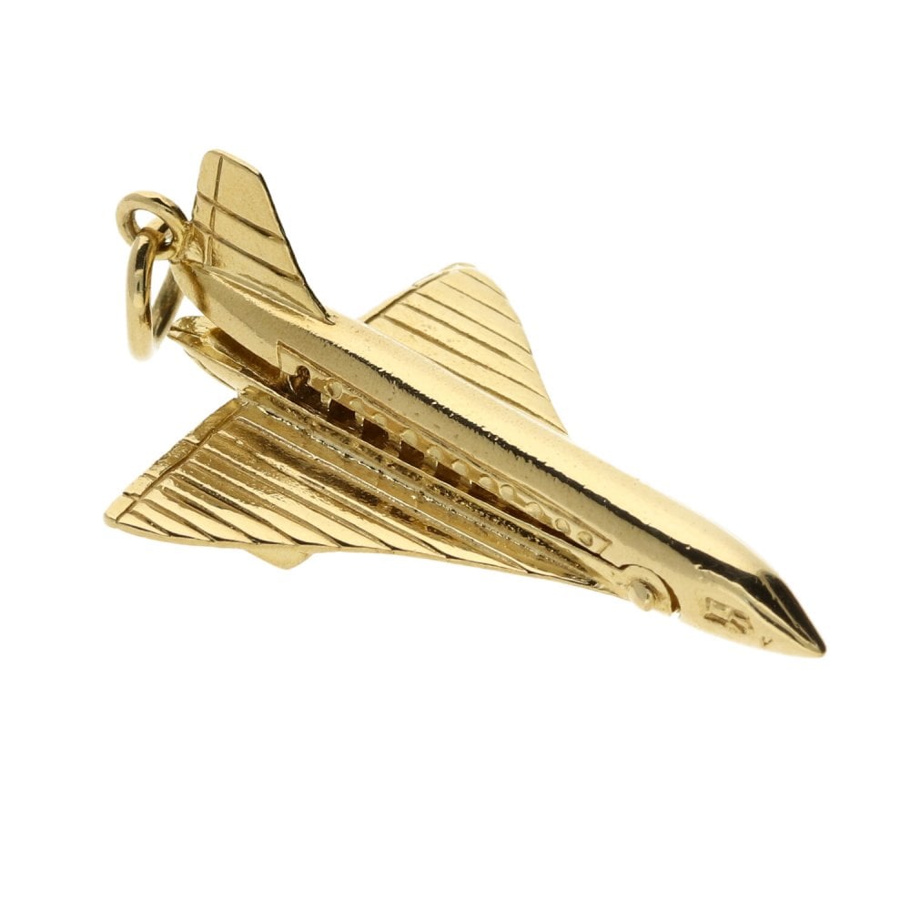 9ct Yellow Gold Plane Charm