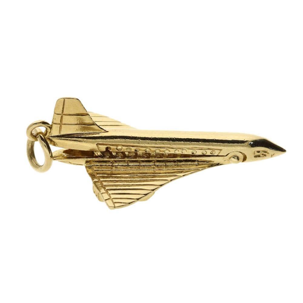 9ct Yellow Gold Plane Charm