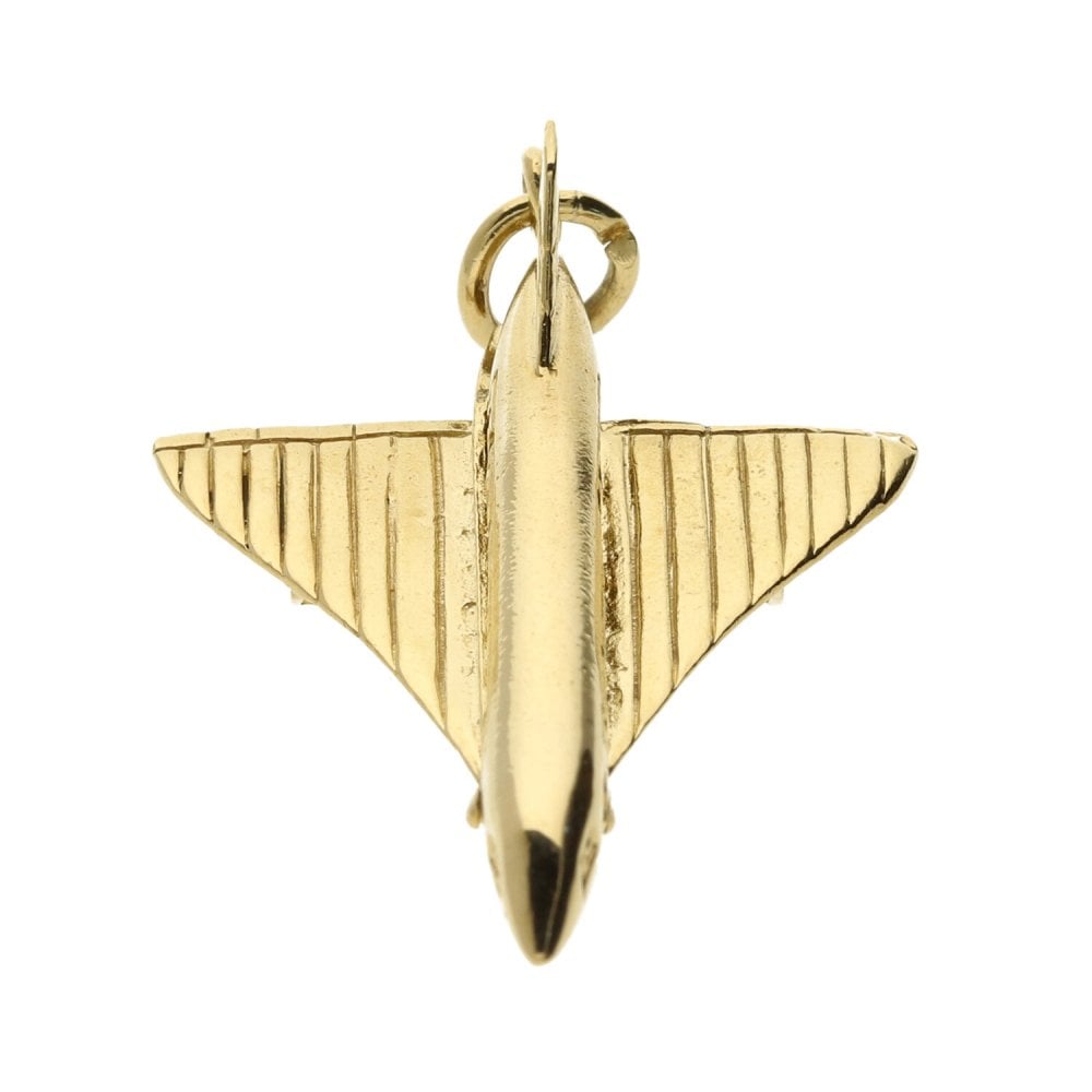 9ct Yellow Gold Plane Charm